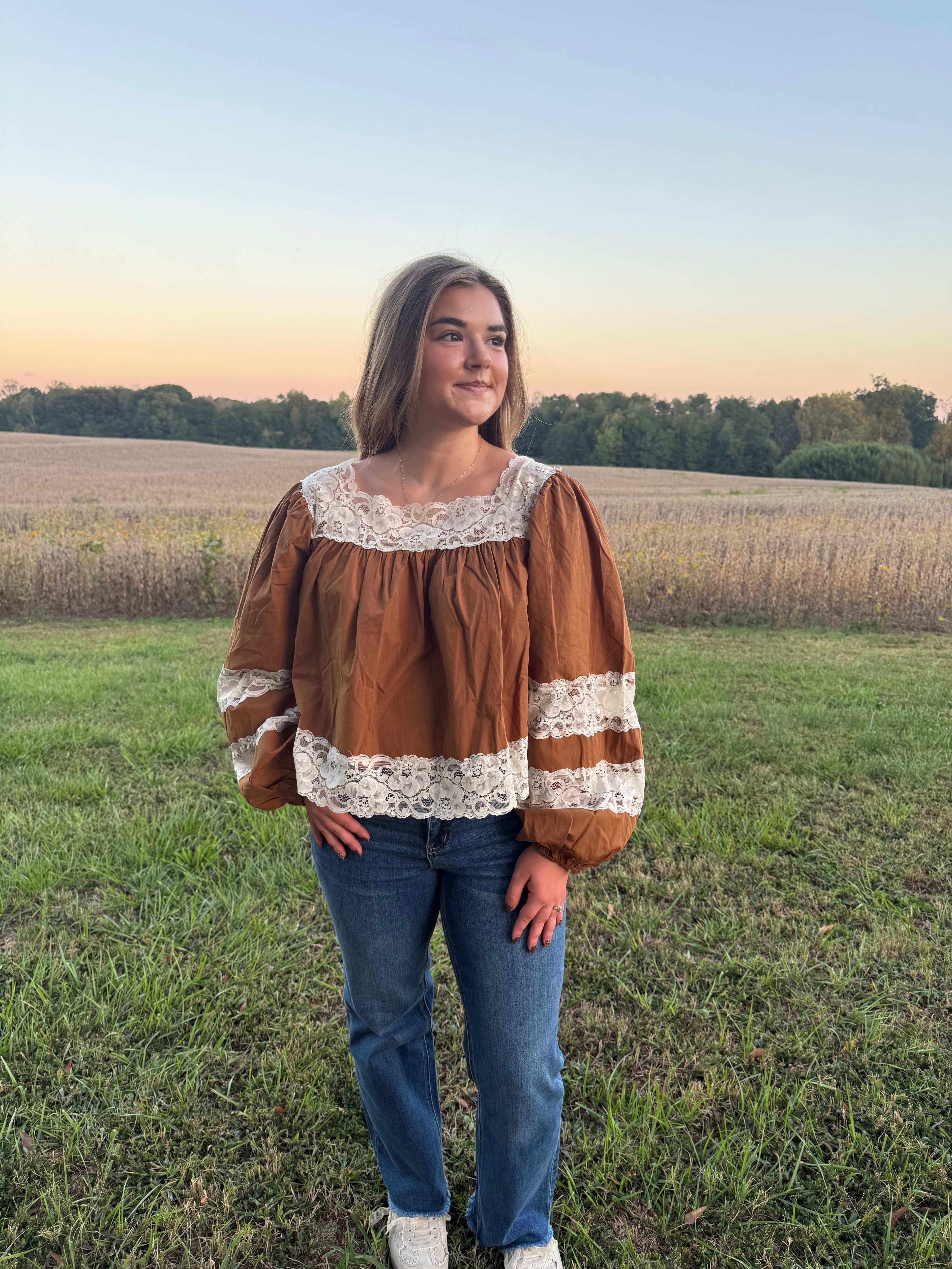 Lace Trim Blouse