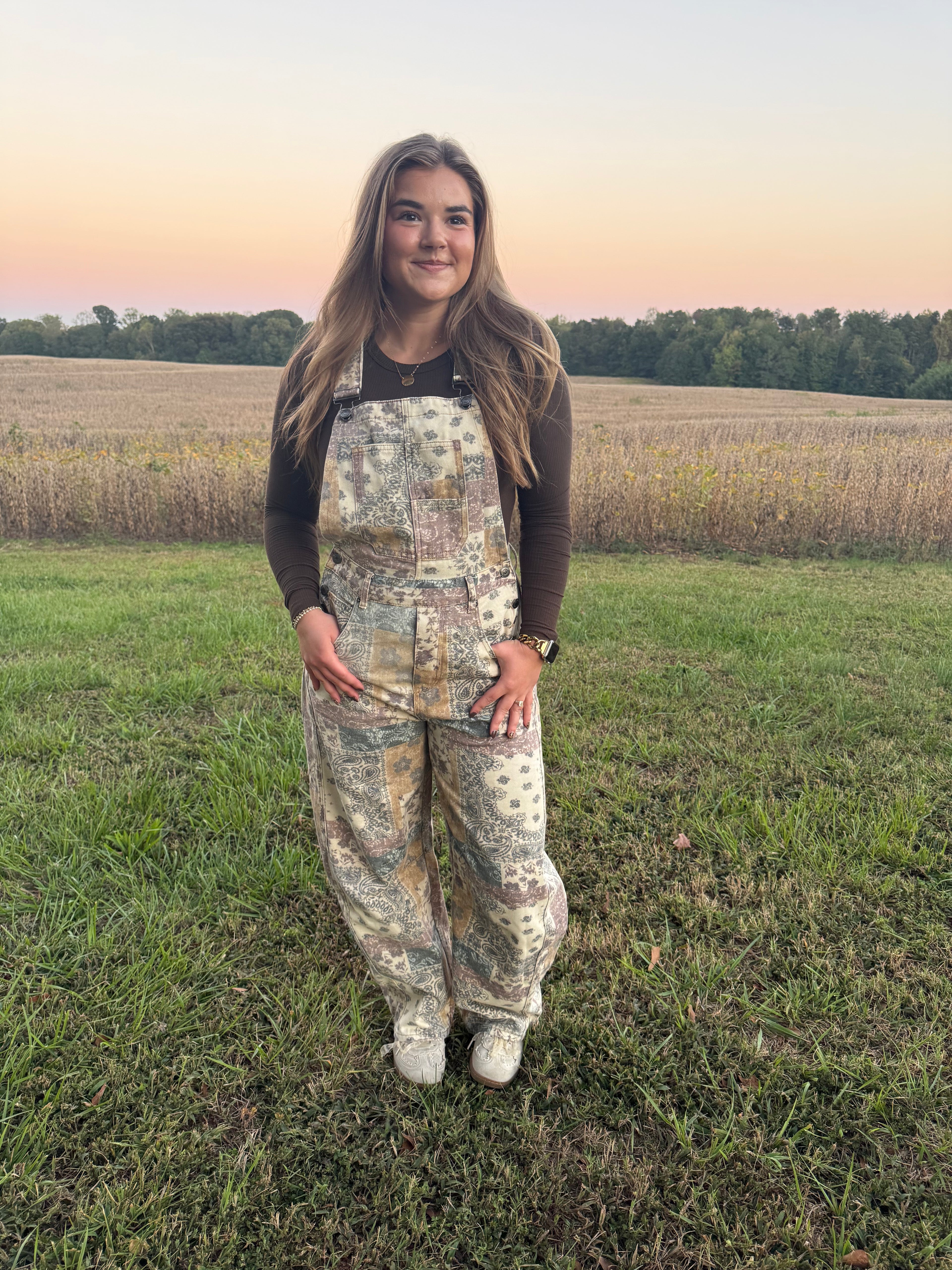 Boho Floral Overalls