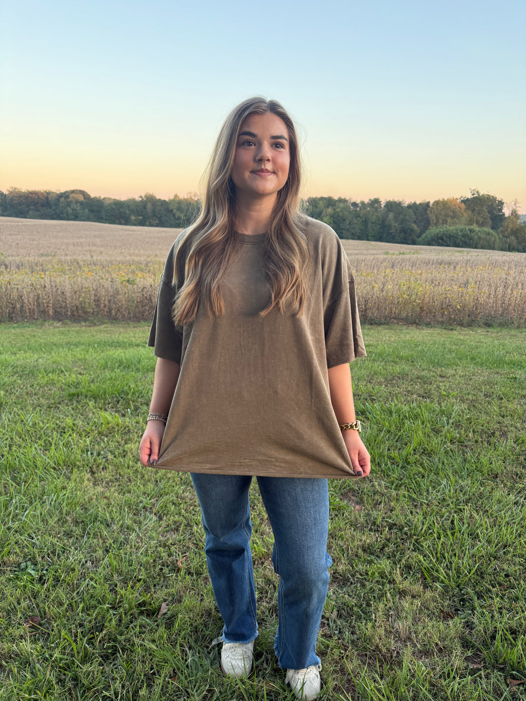Mocha French Terry T Shirt