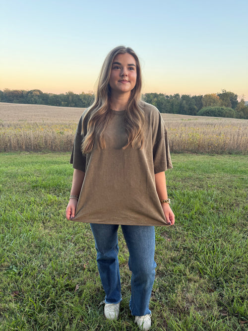 Mocha French Terry T Shirt